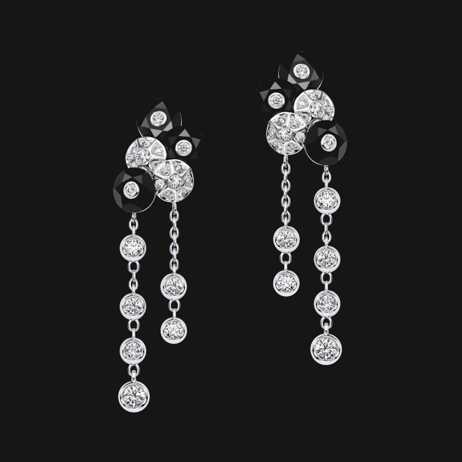 14k Dangling Obsidian" Earrings 2